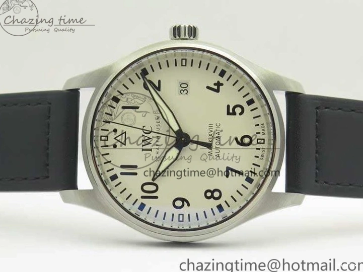 MIROTIME 0418 Efficient Mark XVIII Le Petit Prince IW327001 SS MKS 1:1 Best Edition White Dial On Leather Strap MIYOTA9015 V 7220